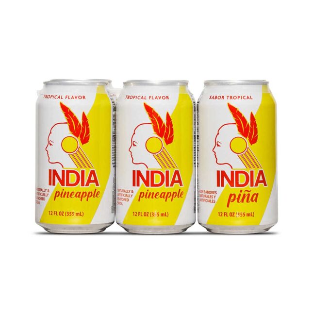 Sodas India Pineapple 12 FL oz. Case 3 pack